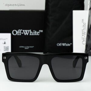 Off-White Men Sunglasses Black Grey Square OERI109 LAWTON 1007 NEW AUTHENTIC